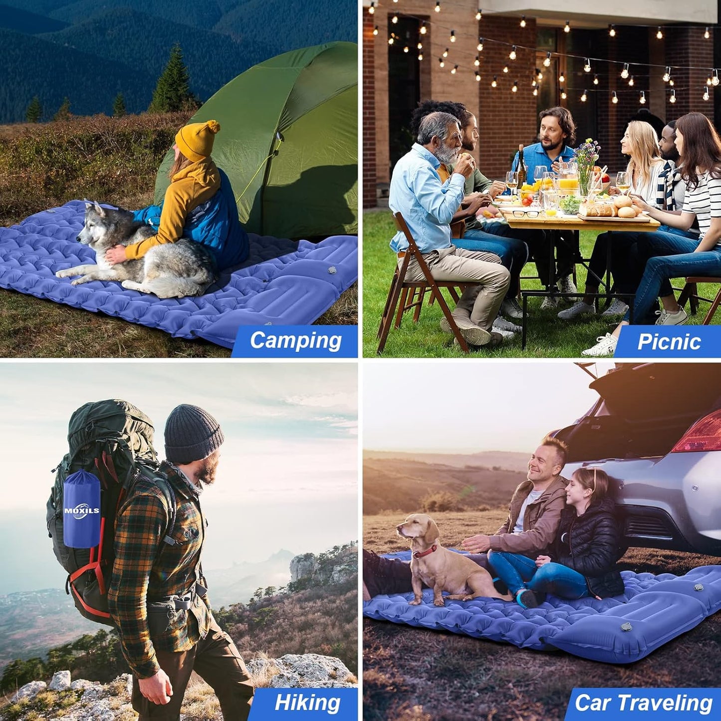 Ultralight Inflatable Sleeping Pad – Built-in Pump, Compact & Lightweight Air Mattress for Camping, Hiking, with Carry Bag & Repair Kit 🛏️