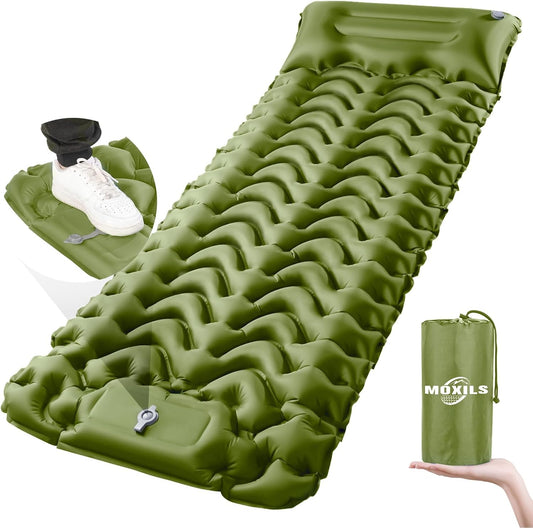 Ultralight Inflatable Sleeping Pad – Built-in Pump, Compact & Lightweight Air Mattress for Camping, Hiking, with Carry Bag & Repair Kit 🛏️
